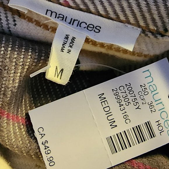 NWT MAURICES Plaid Heavy Duty Shacket Size M( 1 or 2X) NWT - Picture 7 of 7